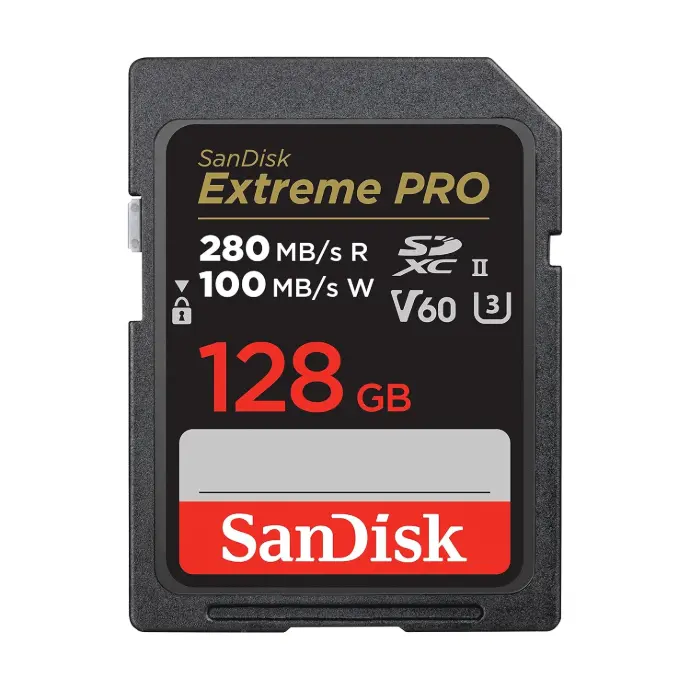 SanDisk Extreme PRO 128GB V60 UHS-II SD cards, 280/100MB/s,V60,C10,UHS-II [SDSDXEP-128G-GN4IN]