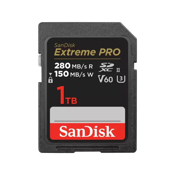 SanDisk Extreme PRO 1TB V60 UHS-II SD cards, 280/150MB/s,V60,C10,UHS-II [SDSDXEP-1T00-GN4IN]