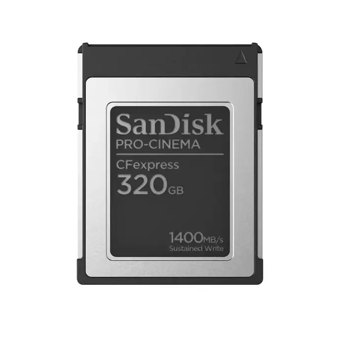 SanDisk PRO-CINEMA CFexpress Type B Card​ 320GB, 1700MB/s Read, 1500MB/s Write, 1400MB/s min sustained write speed [SDCFEC-320G-GN4NN]