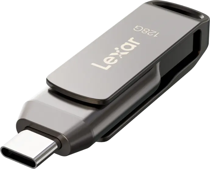 128GB Lexar® Dual Type-C and Type-A USB 3.1 flash drive, up to 130MB/s read | LJDD400128G-BNQNG