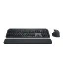 Logitech MX Keys S Combo – Full‑Size Wireless Keyboard + MX Master 3S Mouse + Palm Rest (Graphite)