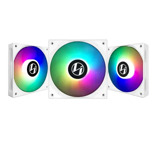 LIAN LI ST120 RGB - White | 120mm PWM ARGB Case Fan with ARGB Controller (Triple Pack) - G99.12ST3W.in