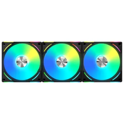 LIAN LI UNI FAN AL120 ARGB BLACK 120MM CABINET FAN TRIPLE PACK – G99-12AL3B-IN