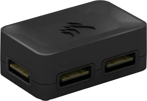Corsair iCUE LINK 4-Way Signal Splitter - For Custom Cooling Setups - Magnetic Attachment - Requires iCUE LINK System Hub (Sold Separately) - Black