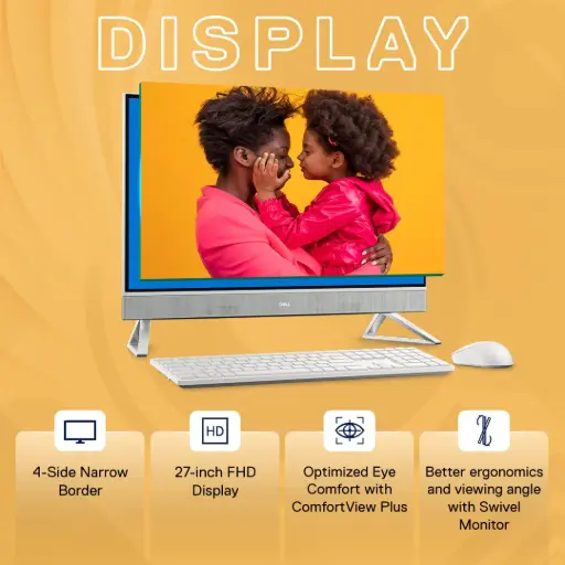 Dell All-in-One PC Inspiron 7710, Intel Core i5-1235U Processor/ 8GB/ 512GB/ 27.0" (68.58cm) FHD WVA AG/Win 11 + MSO'21/ Pro Wireless Keyboard +...